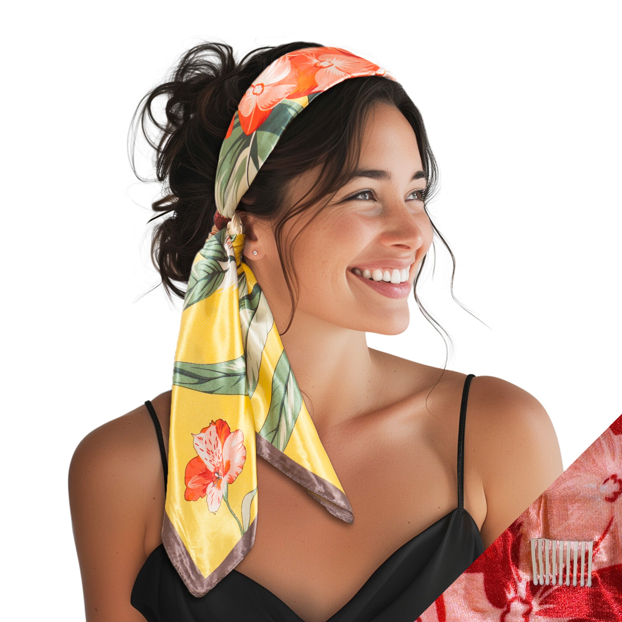 Bandeau En Wax Fait Main Par Une Créatrice En R.D.C. - Wabi Spirit - 100% Coton Rouge - Neuf Sans étiquette