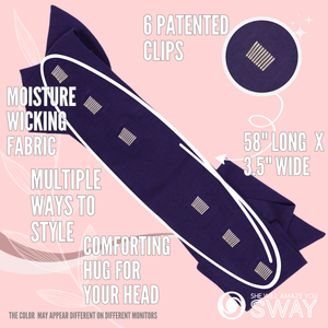 SWAY Long Stretch Bamboo non-slip headband laid flat shot