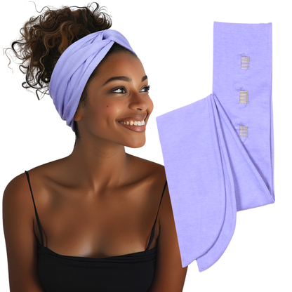 Long Stretch Non-Slip Wide Headband - Purple