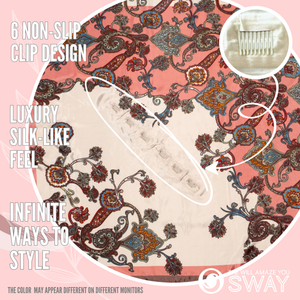 Pink and White floral design laid flat with non-slip clips showing