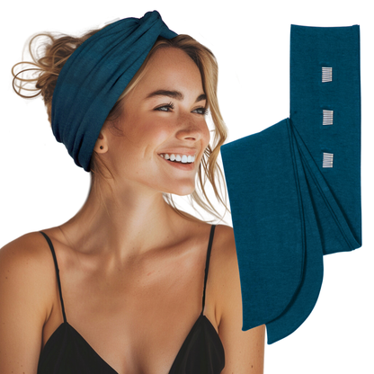Long Stretch Non-Slip Wide Headband - Turquoise