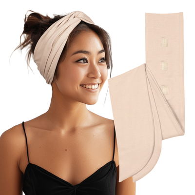 Long Stretch Non-Slip Wide Headband - Sand