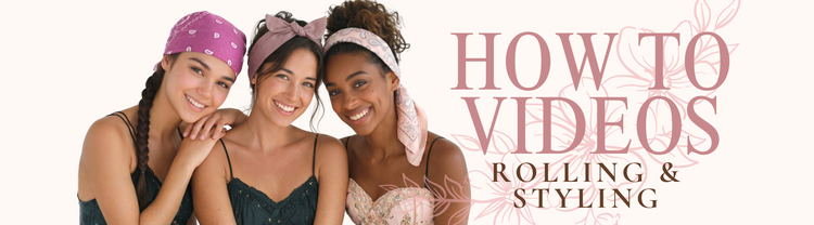 Three women with styled hair and a text overlay about how-to videos 