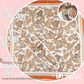 Valencia Orange scarf laid flat showing burnt orange paisley and a close-up of the non-slip clip