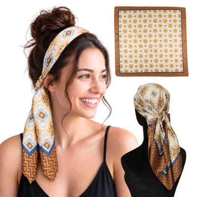 Large Twill Non-Slip Scarf Headband - Monaco Tan