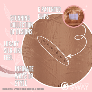 Copper Brown solid large satin non-slip headband scarf laid flat 