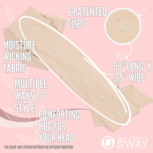 Long Stretch Non-Slip Wide Headband - Sand