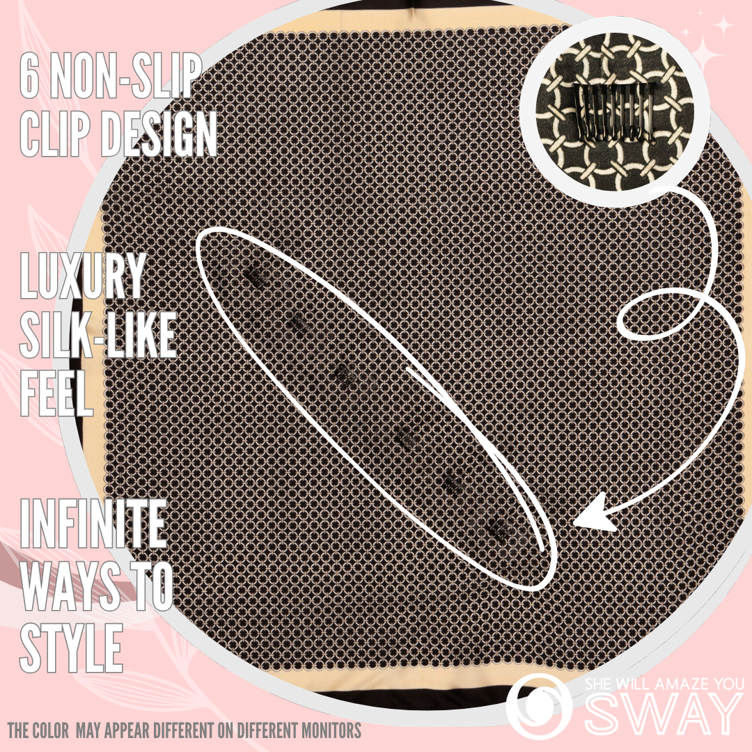 Black & Cream design headband laid flat to show pattern 