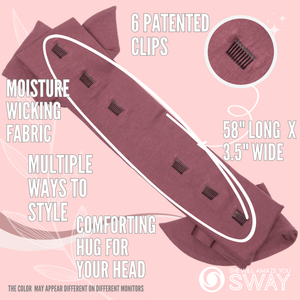 Long Stretch Non-Slip Wide Headband - Mauve