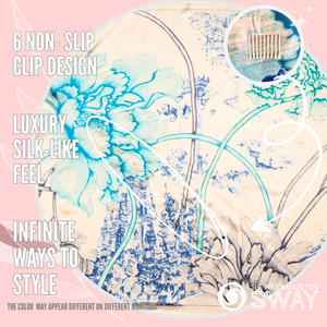 Floral & city scape turqoiuse & gray non-slip headband 