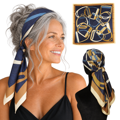 Large Twill Non-Slip Scarf Headband - Equestrian Navy