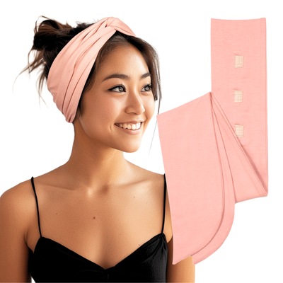 Long Stretch Non-Slip Wide Headband - Blush
