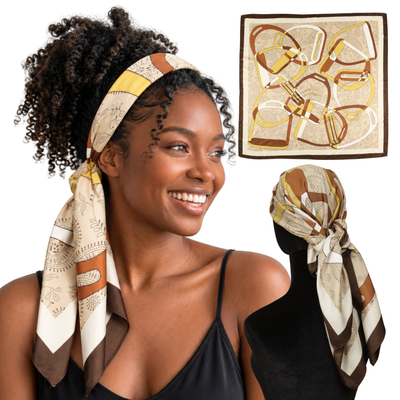 Large Twill Non-Slip Scarf Headband - Equestrian Tan