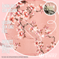 Pink apple blossom floral design satin scarf headband detail shot
