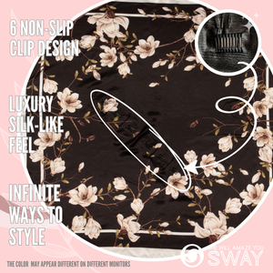 Black and White magnolia design pattern clips showing