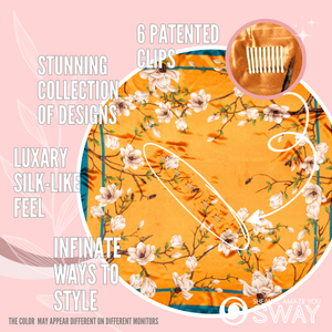 Orange and Turqoiuse magnolia design pattern clips showing