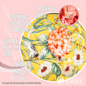 yellow and pink floral design laid flat to show non-slip clips