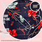 Large Satin Scarf Headband - Navy Flower Non-Slip