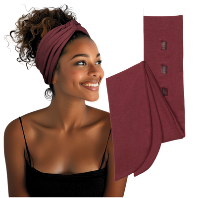 Long Stretch Non-Slip Wide Headband - Maroon