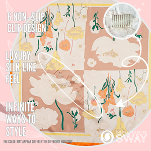 Brown & Orange floral & square headband laid flat design 