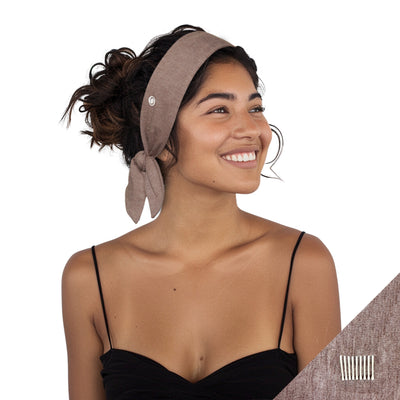 Short Stretch Non-Slip Headband - Brown