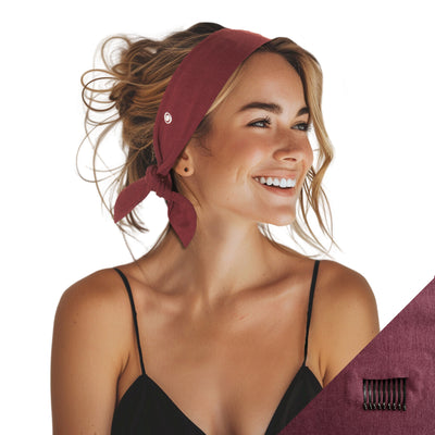 Short Stretch Non-Slip Headband - Maroon