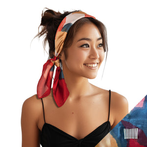 Small Satin Non-Slip Scarf Headband Red main image