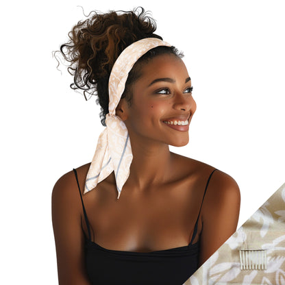 Small Satin Scarf Headband - Sand Romance Non-Slip