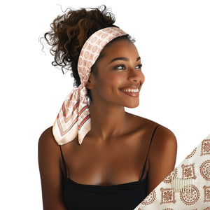Small Satin Non-Slip Scarf Headband Brown Product shot