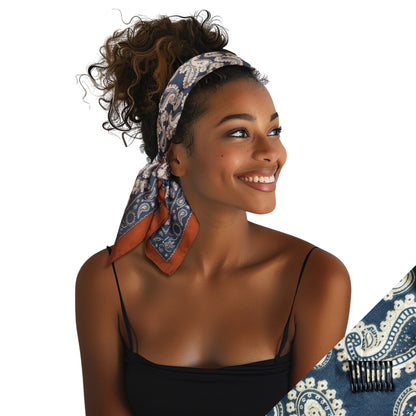 Navy Small Satin Non-Slip Scarf Headband product shot