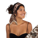 Small Satin Non-Slip Scarf Headband product shot brown