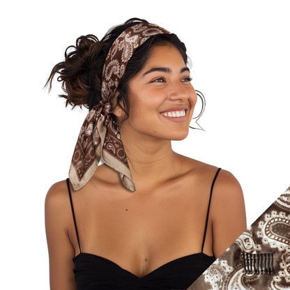 Small Satin Non-Slip Scarf Headband product shot brown