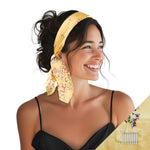 Small Satin Non-Slip Scarf Headband on model product shot