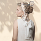Small Satin Scarf Headband - Brown Shapes Non-Slip